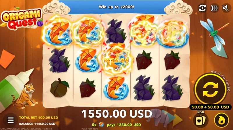 Origami Quest - gros gain dans le jeu principal